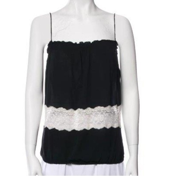 Dolce & Gabbana Tops - Dolce & Gabbana 00s Silk Lace Camisole strappy tube Chiffon Top whimsygoth S